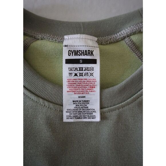 Gymshark B1A9X-GBDZ Women's Sz S Taupe Gray Adapt Ombre Long Sleeve Crop Top - Picture 4 of 9